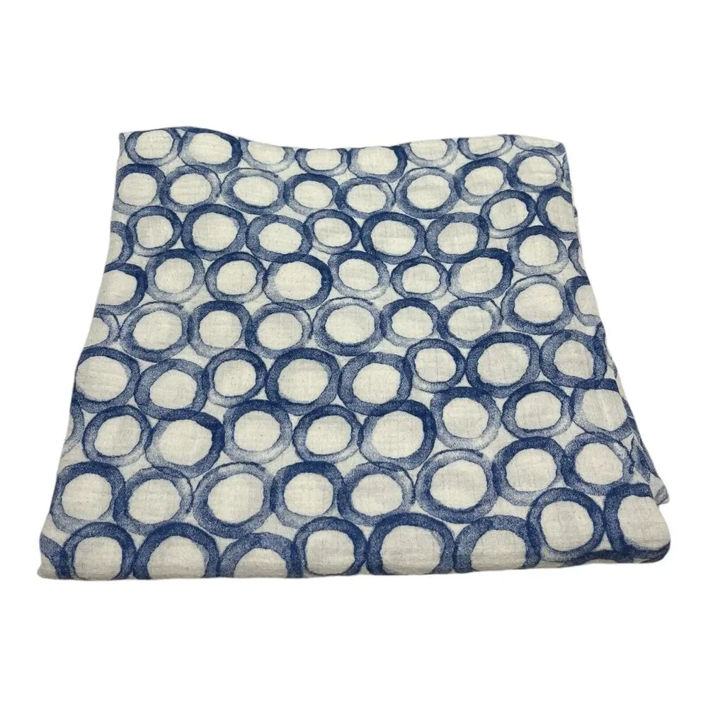 Aden & Anais Blue Circle Muslin Swaddle Baby Blanket 100% Cotton